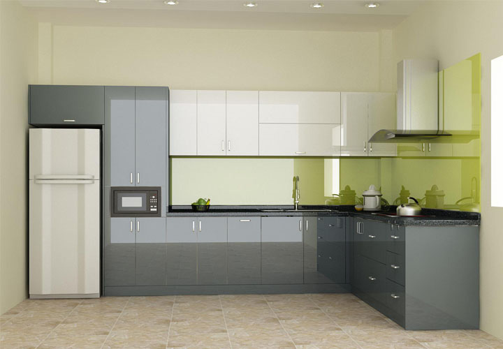 Tủ bếp inox cánh Acrylic AL04